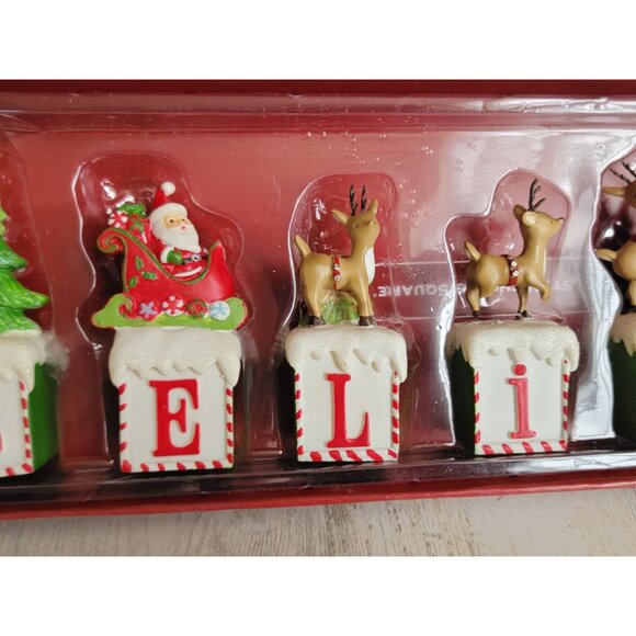 St Nicholas square Believe AS IS letter sign reindeer set xmas - Picture 3 of 14